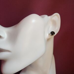 4.40ctw Round Black Spinel Strrling Silver Stud Earrings